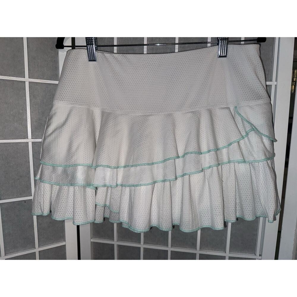 Lucky In Love Tennis Skirt Skort size Large (12) Teal White